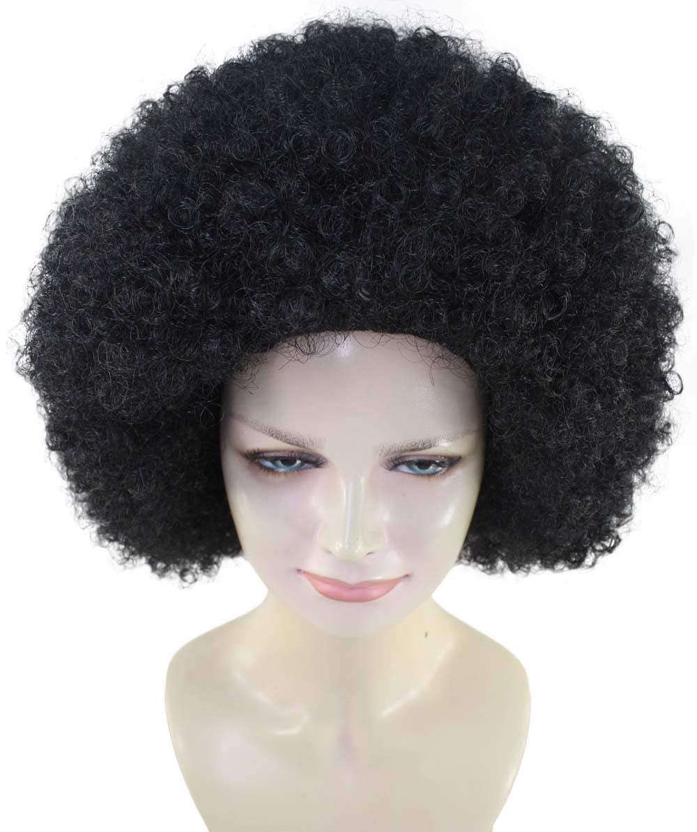 HPO Adult Women's EG Black Afro Wig – Classic Curly Wigs Themed Events, Perfect for 70s Disco, Halloween and Cosplay, Theater and Themed Parties