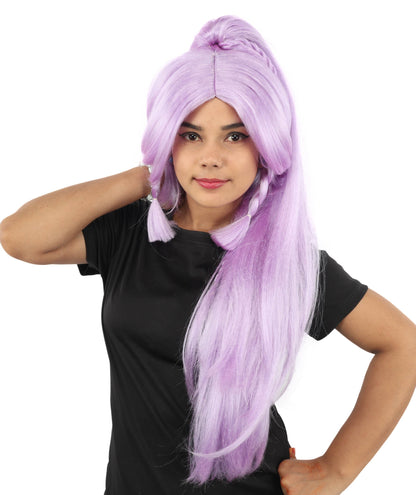 HPO Adult Women's Alien Nature Spirit Hair | Multiple Color Options | Soft Textured Bob with Beaded Braids, Heat Resistant Synthetic Fiber & Breathable Mesh | Halloween, Fantasy Roleplay, Themed Party, Theater & Carnival