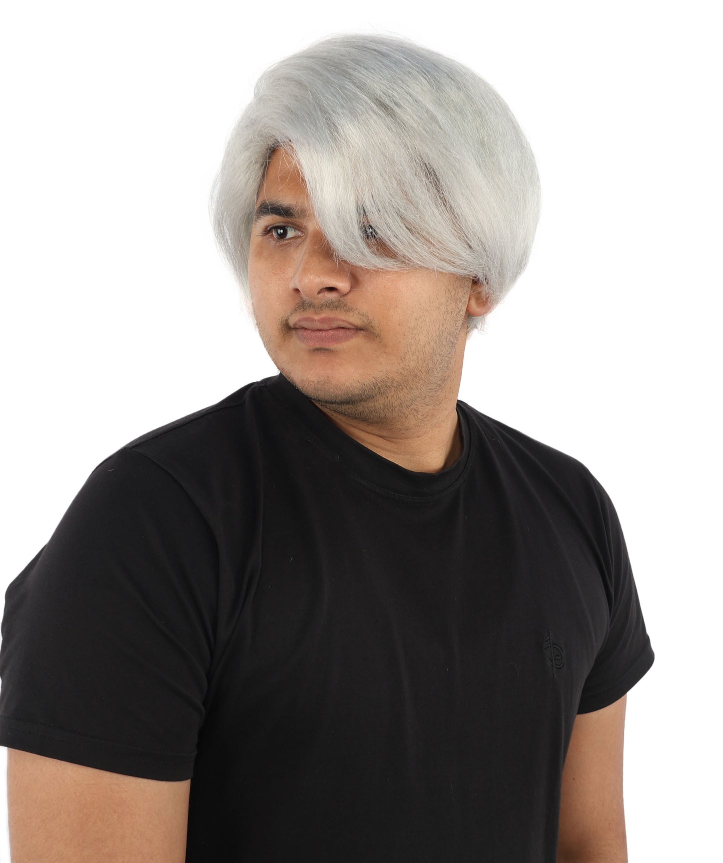 HPO Men’s Blonde Wig with Long Side Bangs  | Flame-retardant Synthetic | Ideal for Cosplay, Halloween & Party Looks