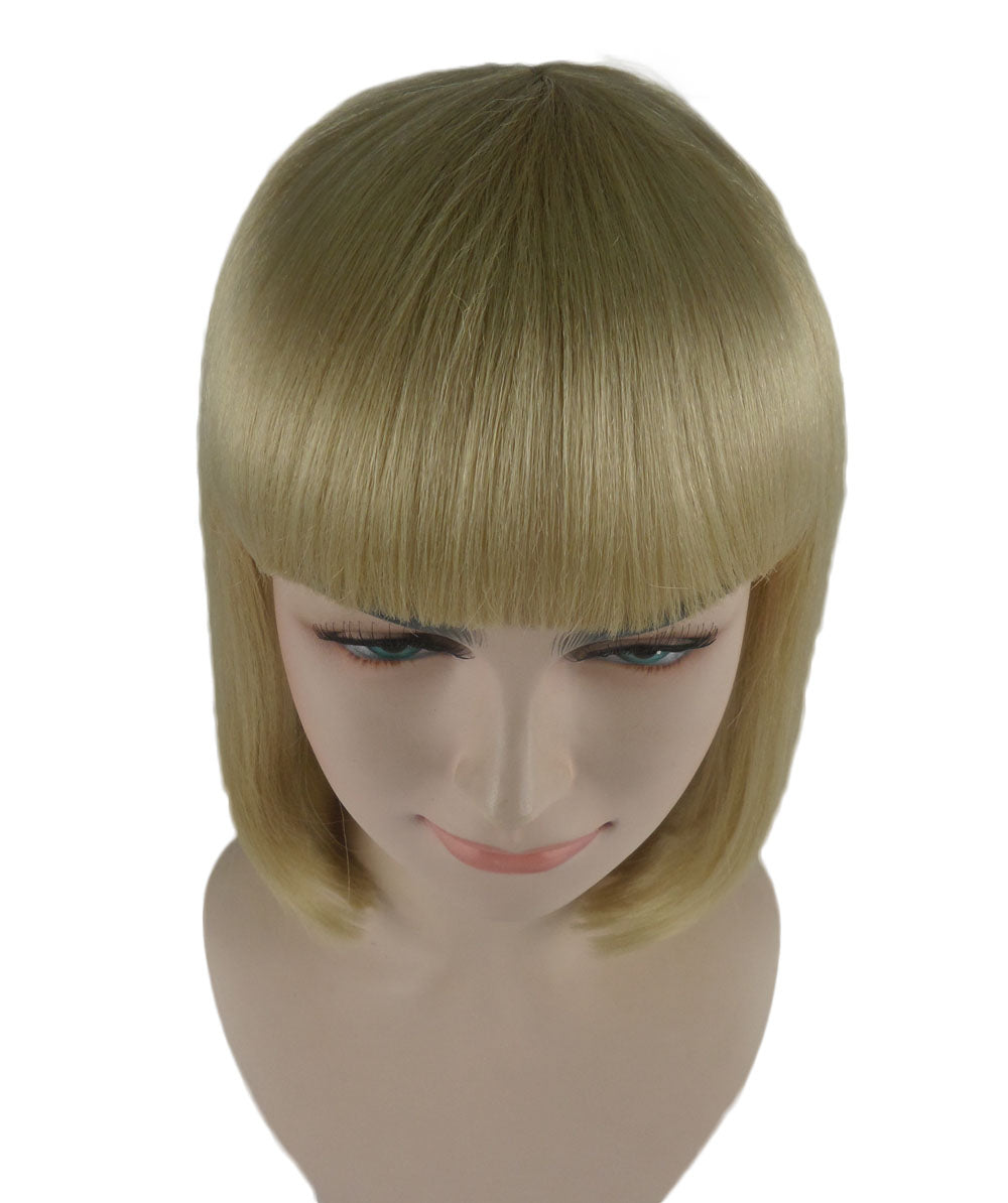 HPO Women's Shoulder Length Bob Wig Collection | Straight Halloween Wig Multiple Color Option | Premium Breathable Capless Cap