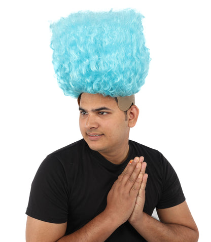 HPO Men’s Tall Afro Wig | Multicolor Options | Animated Scientist Style Hair | Funny Hairpiece with Bouncy Curls and Capless Cap | Retro Nerd Look for Parties, Shows & Halloween