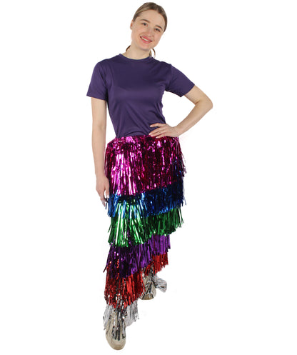 Women's Tinsel Wide Colorful Leg Pants, Perfect for Halloween, Tinsel Material