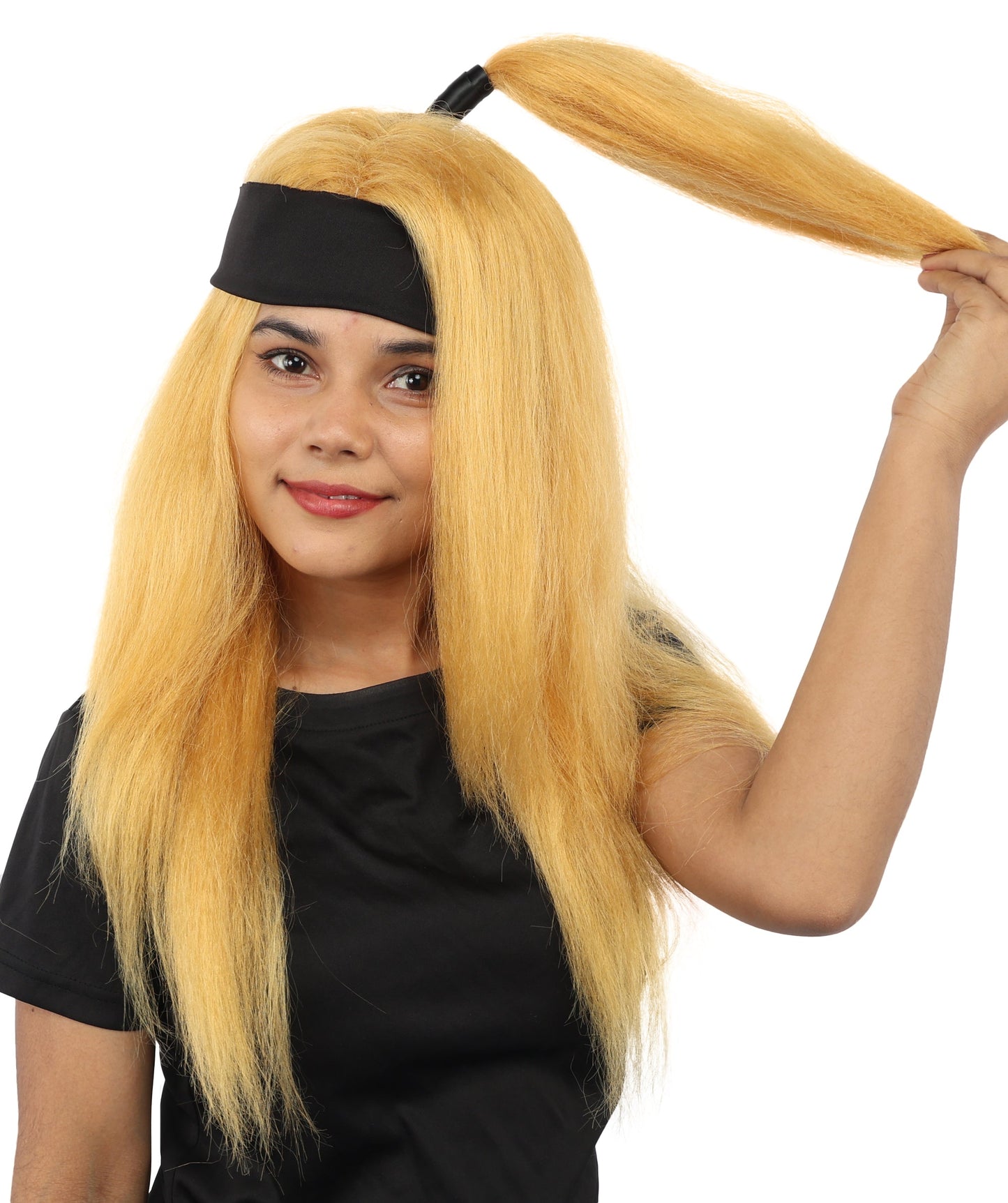 Women's High Ponytail Ninja Wig | Multiple Color Options | Create of synthetic fiber, long straight texture with top-tied fountain, breathable base | Cosplay, Halloween, theater, party, performance, costume events