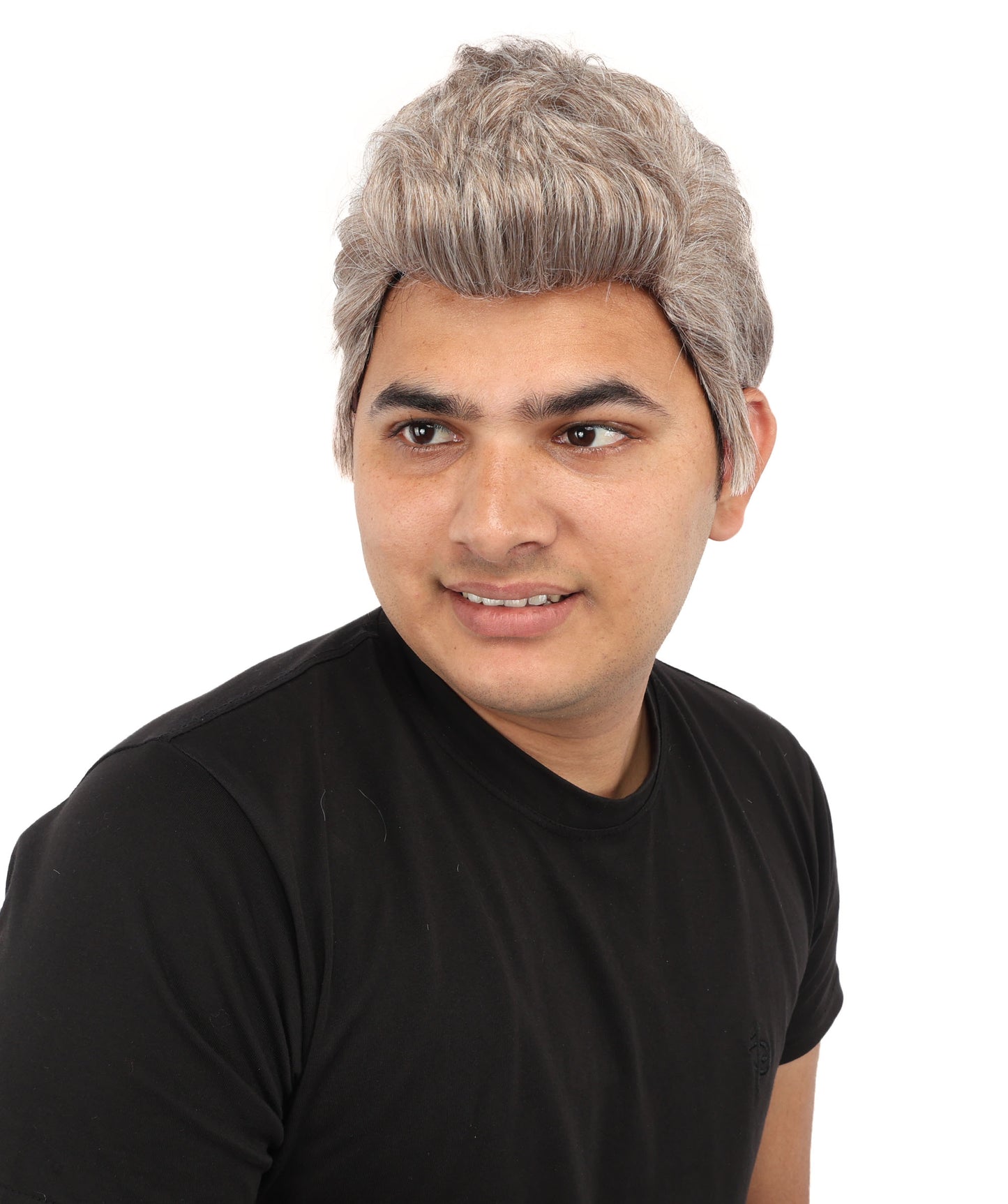 HPO Men's Heavy Metal Rocker Multicolor Wig | Multi-tonal hue, create of synthetic fiber, messy spiked texture with tapered back, breathable base | Party, Halloween, theater, drag, performance, costume events