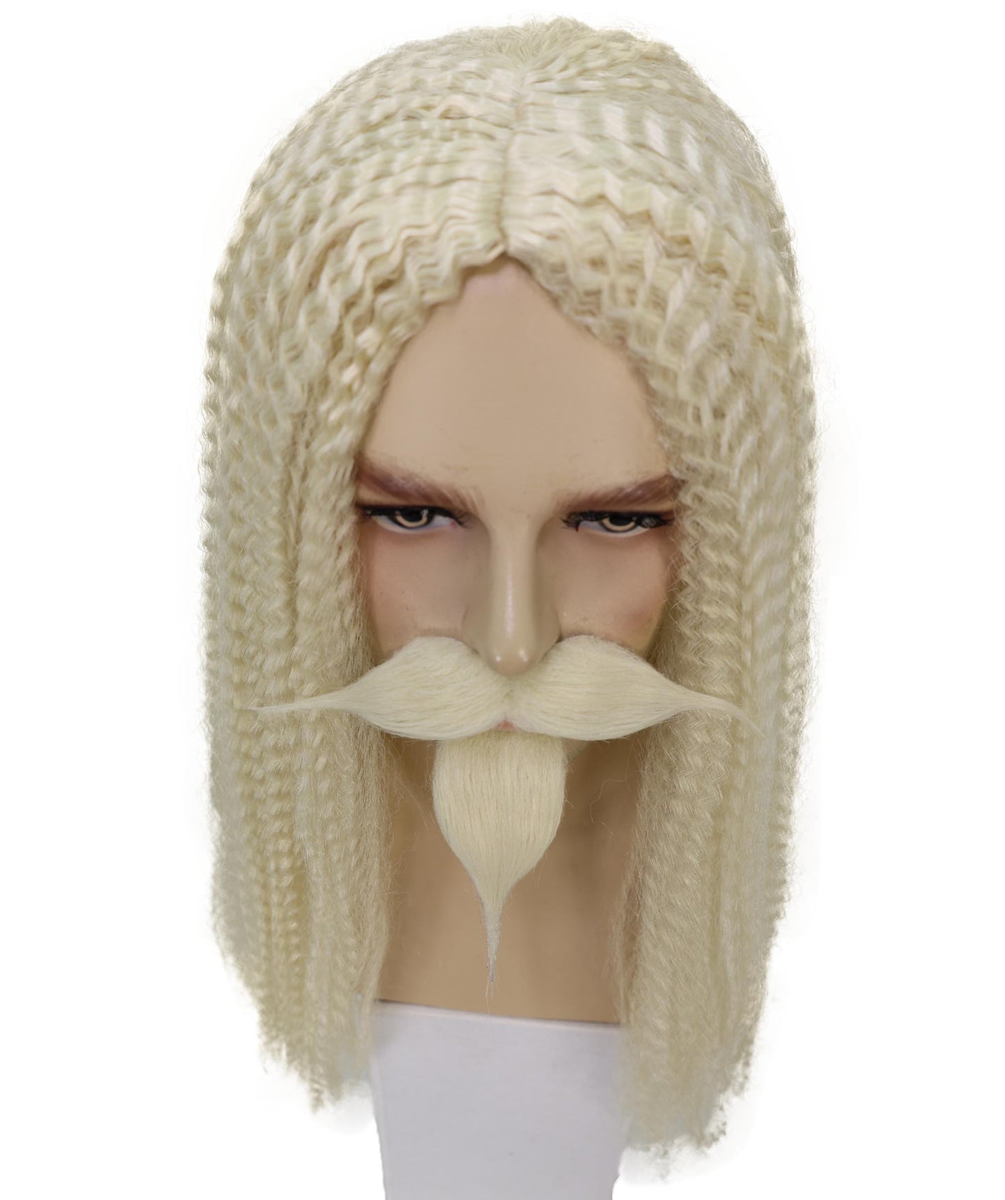 HPO Men's Curly Musketeer Wig Beard & Mustache Set | Multicolor Options | Halloween and Cosplay Wig | Flame-retardant Synthetic Fiber