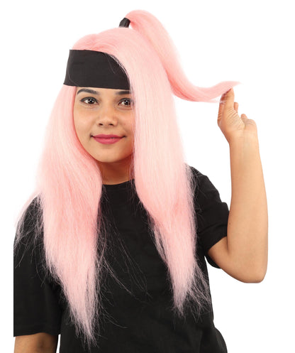 Women's High Ponytail Ninja Wig | Multiple Color Options | Create of synthetic fiber, long straight texture with top-tied fountain, breathable base | Cosplay, Halloween, theater, party, performance, costume events
