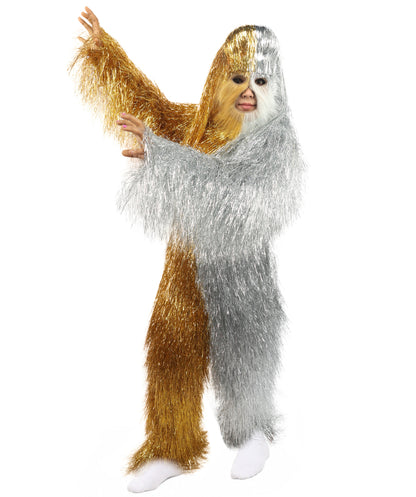 HPO Teen Extreme Hairy Two Part Costume Bundle & Mask Set - Full-Body Hair Suit Extra-Long Costume Wig for Halloween, Cosplay & Parties - Multiple Color Options