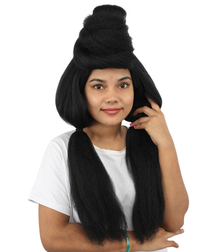 HPO Women’s High Volume Extra Long Yarn Twisted Bun Wig – Multiple Color Options | Bubble Ponytails Hairpiece with Capless Cap | Statement Headpiece for Halloween, Cosplay, Theater and Drag Looks