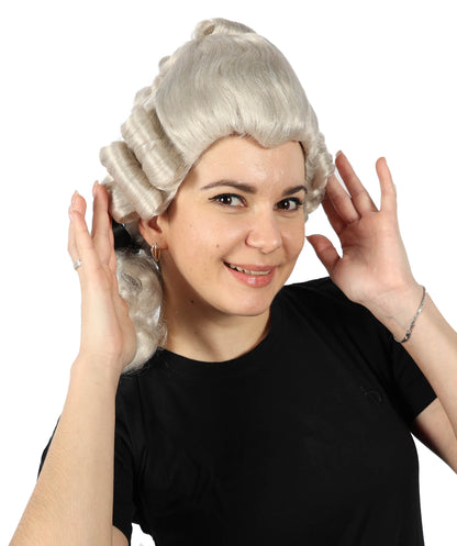 HPO Women Heian Mystara Curly White and Blonde Wig| For Party and Halloween | Flame-retardant Synthetic Fiber | Breathable Capless Cap |