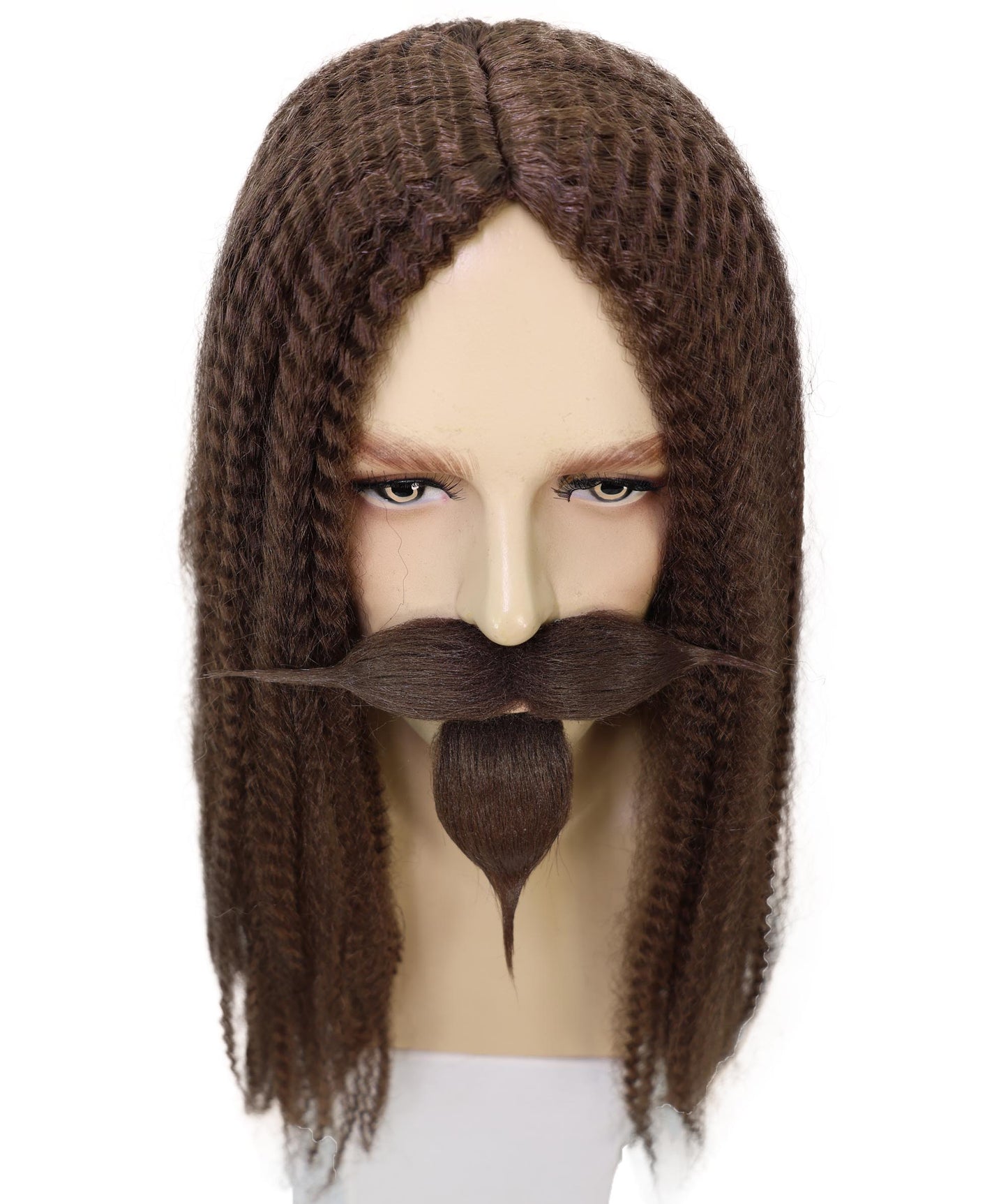 HPO Men's Curly Musketeer Wig Beard & Mustache Set | Multicolor Options | Halloween and Cosplay Wig | Flame-retardant Synthetic Fiber