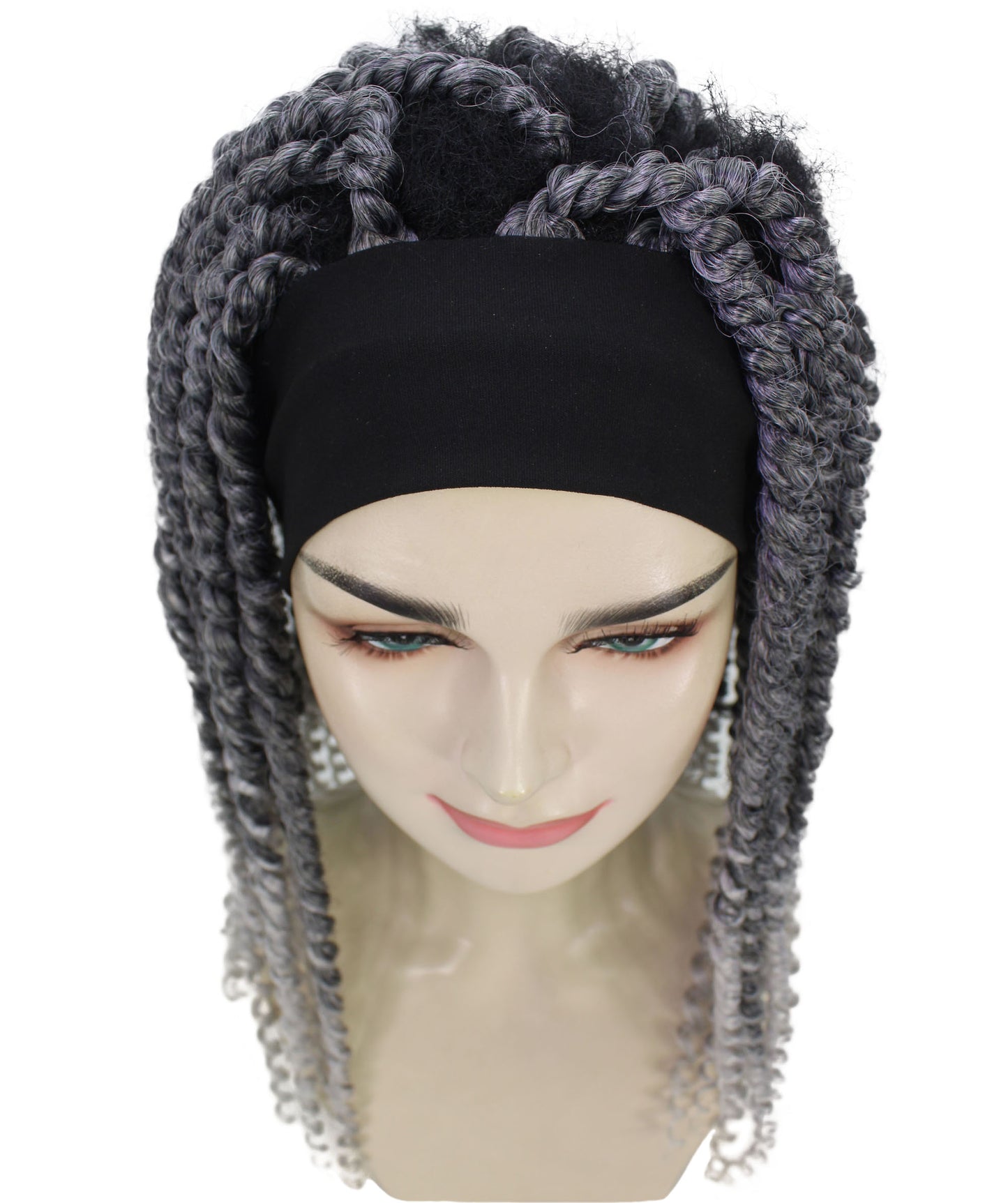 HPO Women's Afro Curly Crochet Headband Twist Wig I Flame-retardant Synthetic Fiber