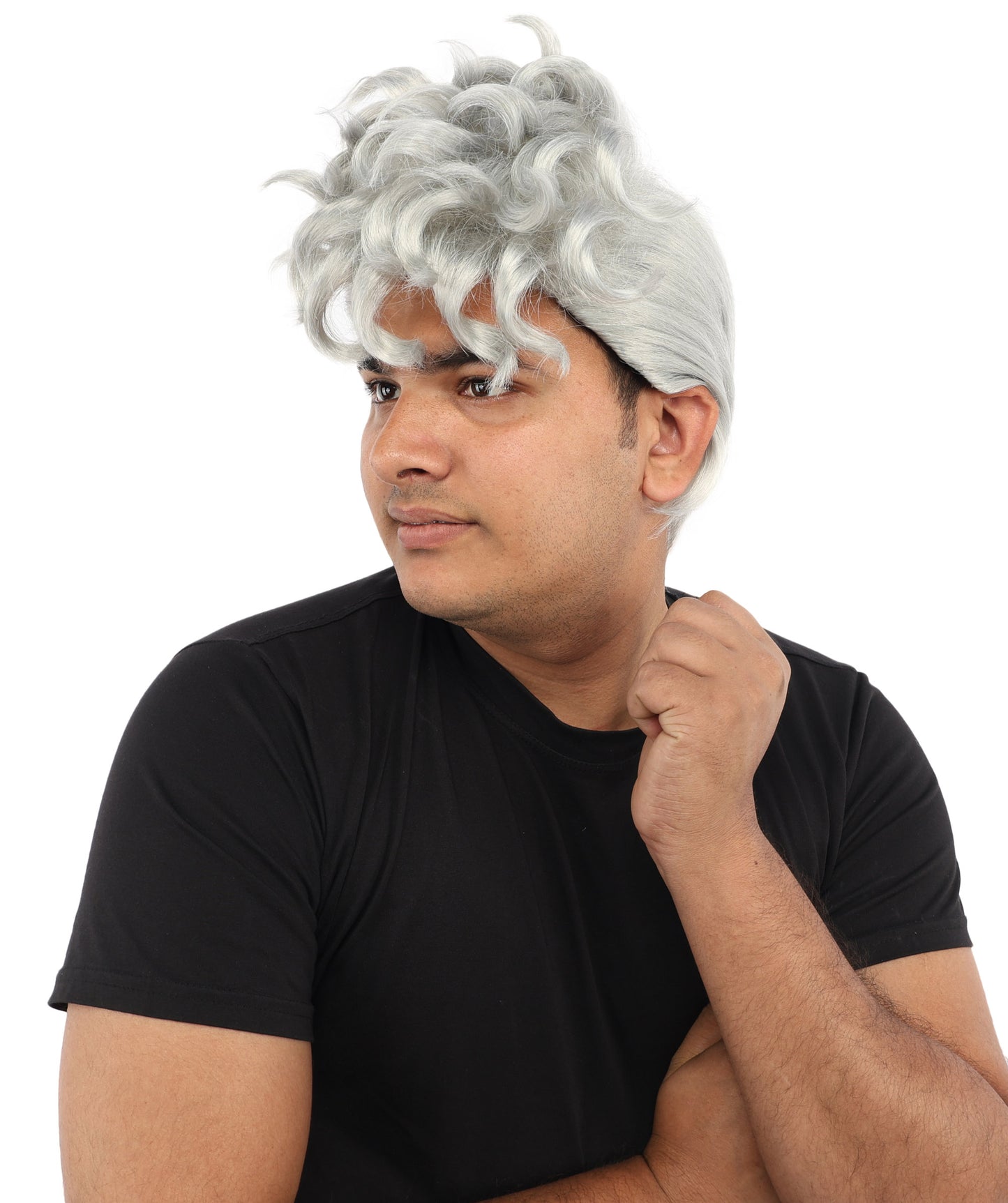 HPO Men’s Dark Brown Wig | Messy, Textured Look for Casual, Fun Styles | Ideal for Halloween, Cosplay and Themed Parties