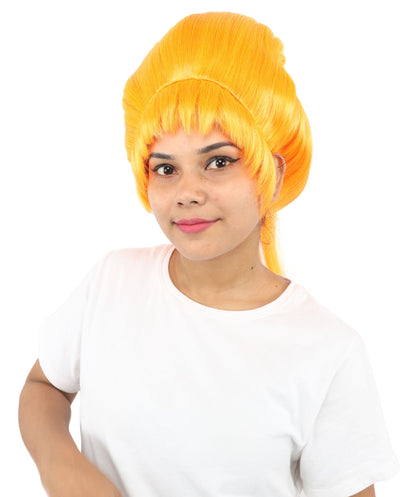 HPO Adult Women's Avant-Garde Bouffant Wig | Multiple Color Options | Create of synthetic fiber, massive smooth updo with micro bangs, breathable base | Party, Halloween, theater, drag, performance, costume events