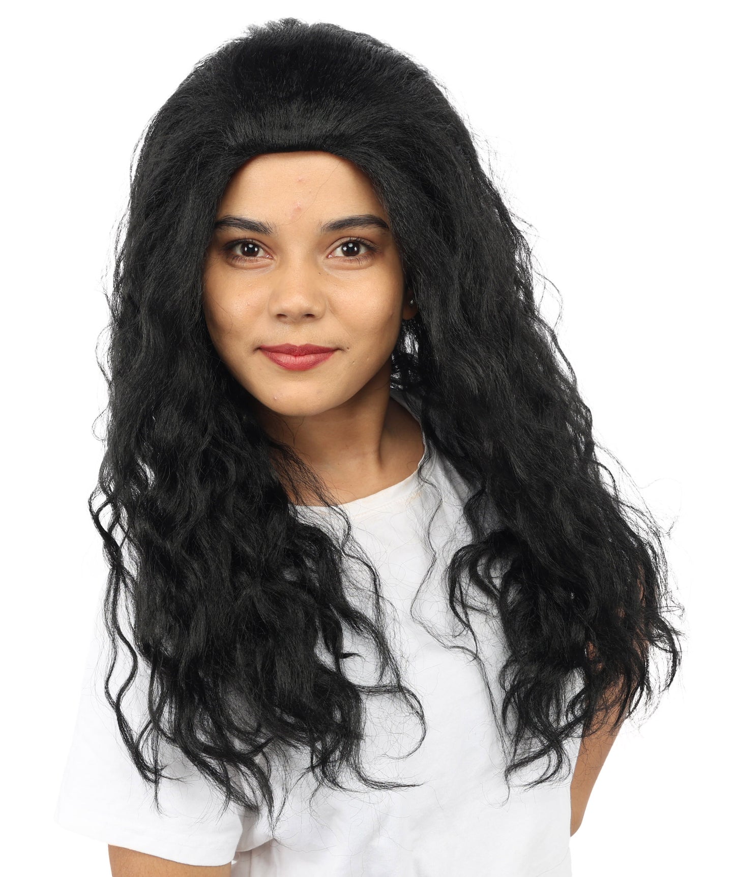HPO Women’s Pink Long Wavy Wig | 25 Inch Long Hair with Capless Cap Design | Ideal for Playful at Halloween Cosplay, and Themed Parties