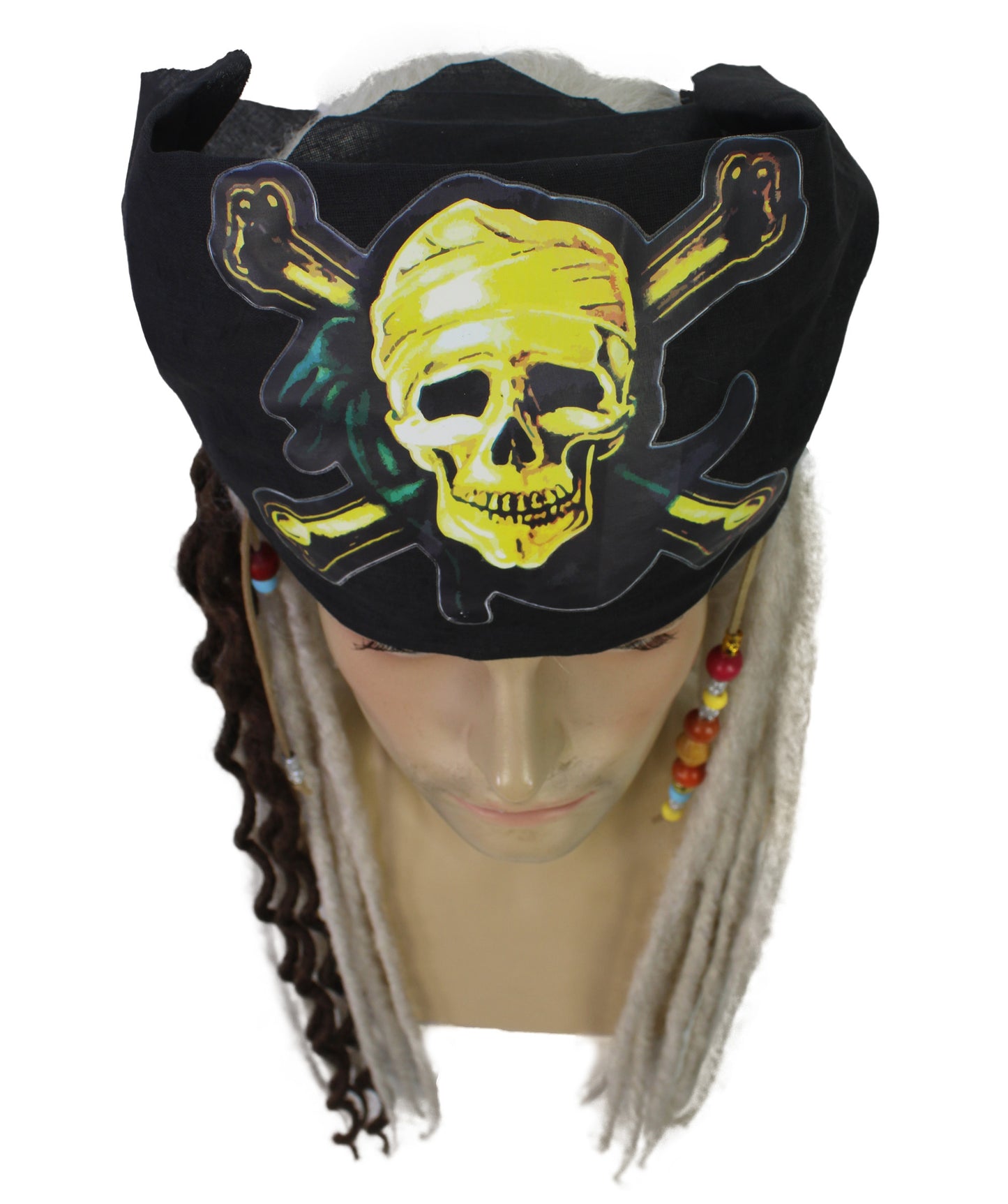 HPO Men's Pirate Dreadlocks Multicolor Options Wig | Halloween and Cosplay Wig | Flame-retardant Synthetic Fiber