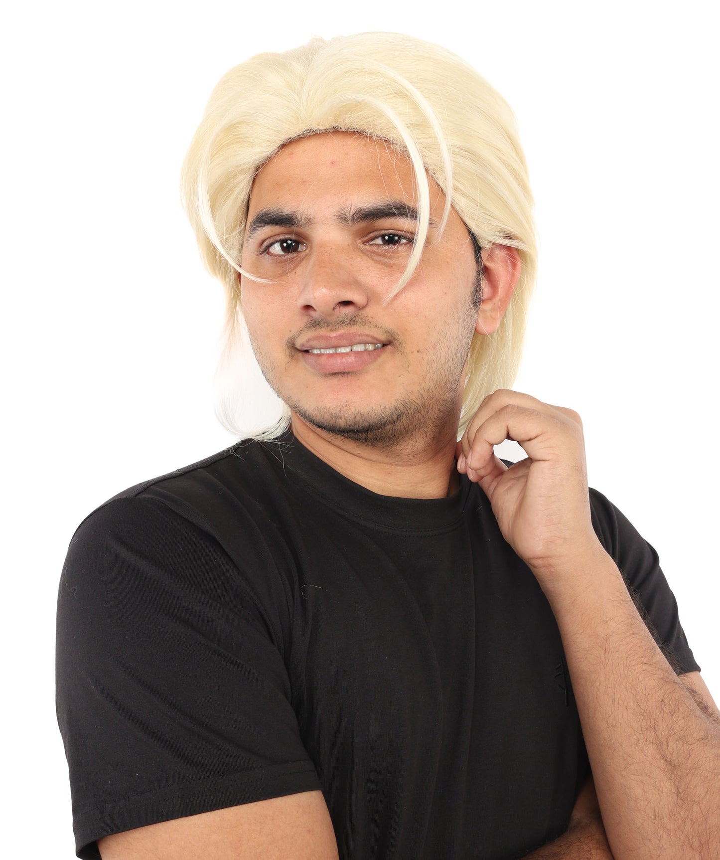 HPO Adult Men's Luxury Couture-Inspired Wig | Designer Style High Fashion Hairpiece | Elegant Synthetic Fiber for Cosplay, Party & Stage