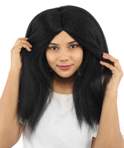 HPO Adult Women's Long Rounded Cartoon Hair Wig | Multiple Color Options | Bubble Bob, Deep Side Part, Heat Friendly Synthetic Strands & Breathable Net | Fancy Dress, Stage Show, Animated Character Events, Halloween & Festival