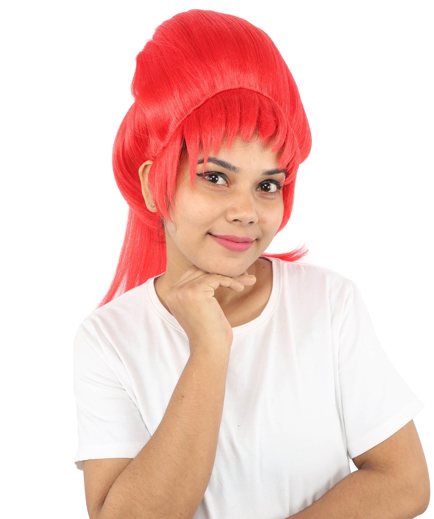 HPO Adult Women's Avant-Garde Bouffant Wig | Multiple Color Options | Create of synthetic fiber, massive smooth updo with micro bangs, breathable base | Party, Halloween, theater, drag, performance, costume events