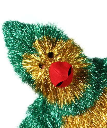 HPO Men's Furry Cardinal Mascot Tinsel Mask Costume, Halloween-Mask, Flame-retardant Tinsel Material