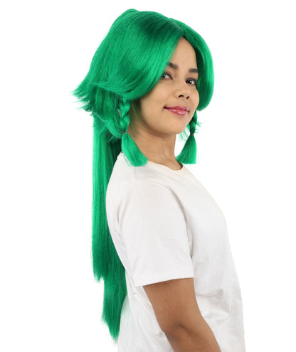 HPO Adult Women's Alien Nature Spirit Hair | Multiple Color Options | Soft Textured Bob with Beaded Braids, Heat Resistant Synthetic Fiber & Breathable Mesh | Halloween, Fantasy Roleplay, Themed Party, Theater & Carnival