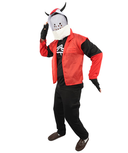 HPO Wasteland Rogue Tactical Gear Red & Black Costume | Structured NW and S.Fur Fabric Featuring Industrial Black and Red Contrast | Versatile for Costume Events, Stage Shows, and Epic Fantasy Parties