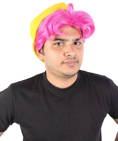 Fantasy Pop Idol Girl Wig with Hat | Long Straight Costume Hairpiece | Adjustable Breathable Cap for Halloween, Cosplay, Parties & Stage Events