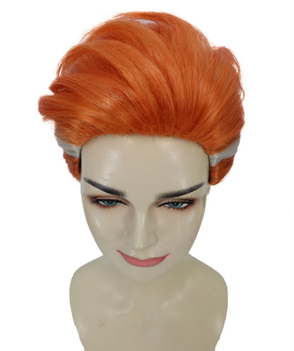 HPO Adult Women’s Animated Character Inspired Short Elegant Auburn Updo Wig | Ideal for Halloween | Breathable Cap