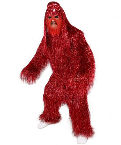 HPO UnisexTinsel Hairy Costume, Bundle & Mask Set | Full-Body Suit & Matching Mask | Long Hair Funny Costume for Halloween, Performers, Cosplay & Mascots | Multicolor Options