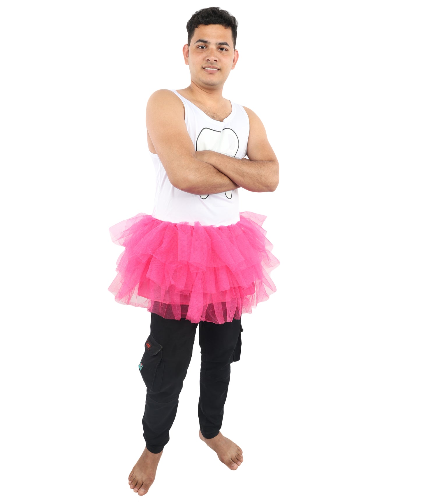 HPO Men's White & Pink Ballet Tutu Costume – Layered  Dance Themes Dress | Ideal for Halloween, Cosplay & Party Events