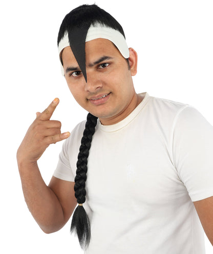 HPO Adult Men's Men's Adhesive Front Military Wig | Multicolor Options | Dark High and Tight Style with Glue-On Sideburns, Synthetic Fiber & Realistic Hairline | Halloween, Sci-Fi Roleplay, Special Effects Makeup & Costume Events