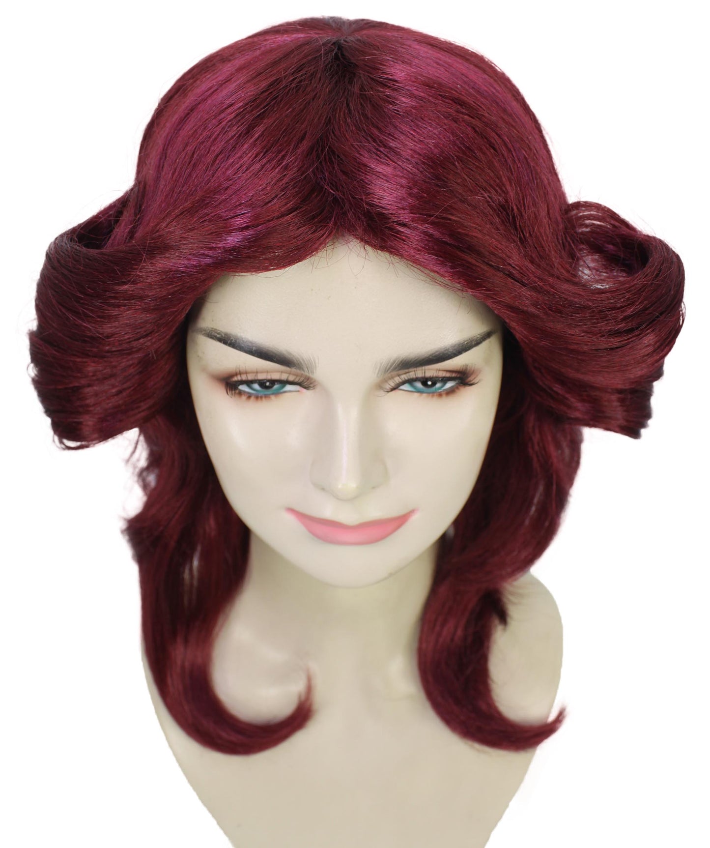 HPO Women's 70's Flick Multiple Color Retro Wig, Flame-retardant Synthetic Fiber