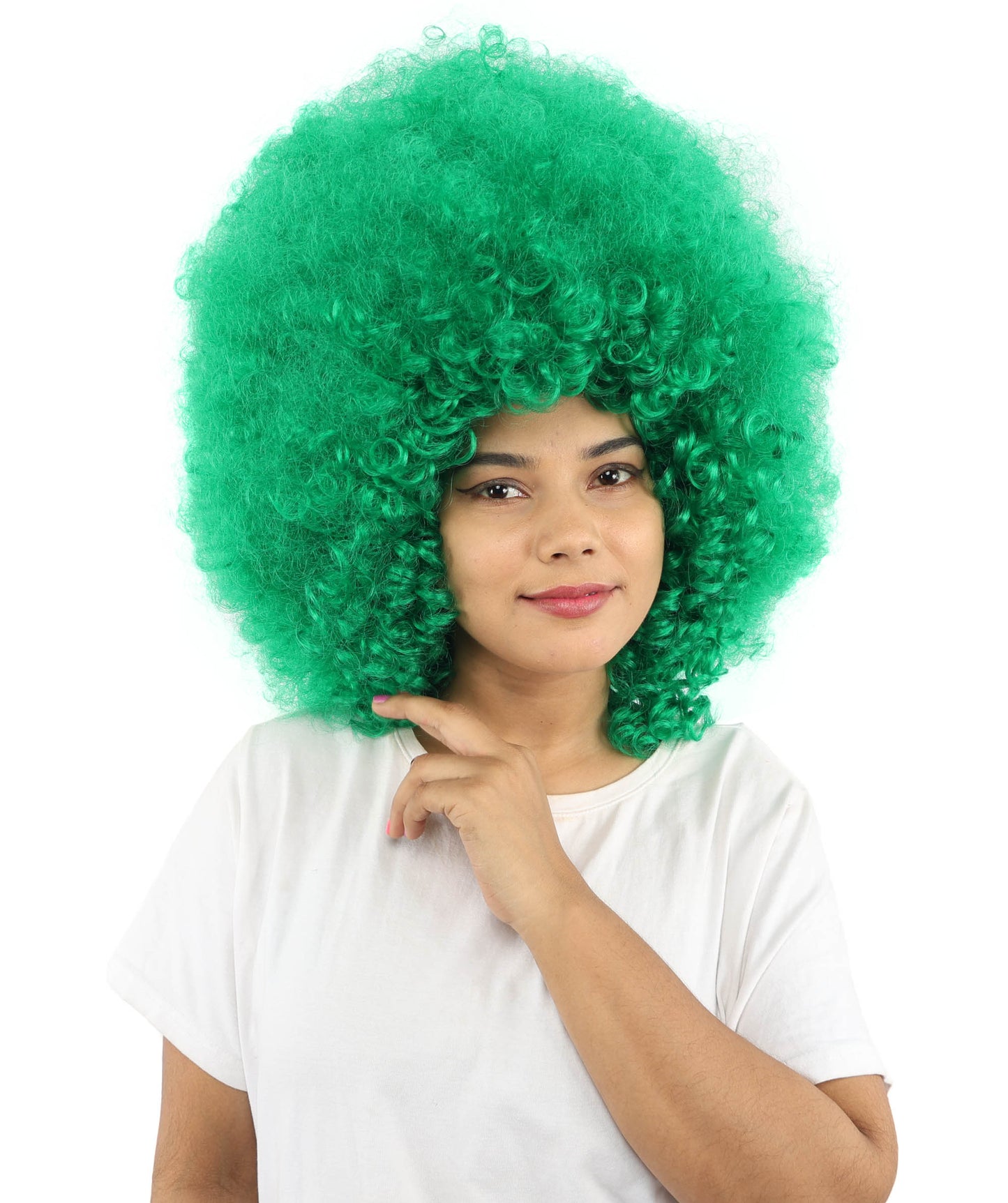 HPO Women's Giant White Glitter Afro Wig | Massive Puffy Sparkle Hair with Silver Sheen, Synthetic Fiber & Breathable Cap | Halloween, Troll Roleplay, 70s Disco Party, Theater & Funny Costume