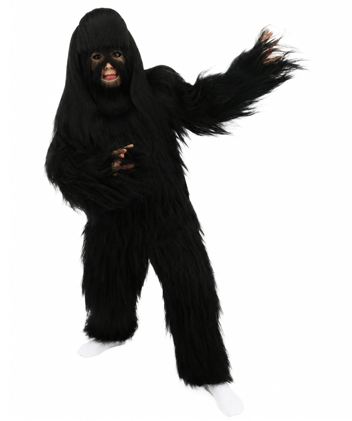 HPO Teen Extreme Hairy Person Costume Bundle & Mask Set - Full-Body Hair Suit Extra-Long Costume Wig for Halloween, Cosplay & Parties - Multiple Color Options