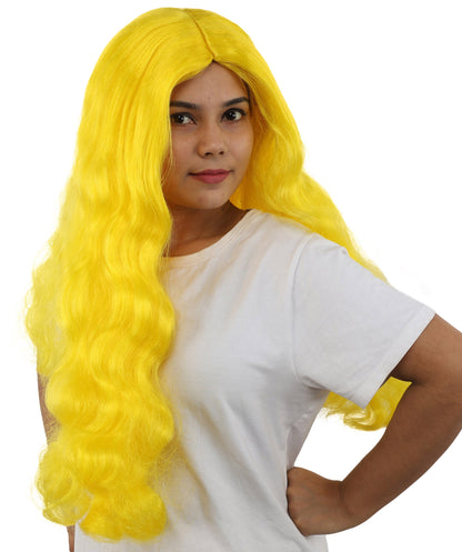 HPO Adult Women's Long Wavy Wig | Multiple Color Options | Center Parted Ginger Curls with Voluminous Ends, Heat Resistant Synthetic Fiber & Breathable Cap | Halloween, Teen Roleplay, Theater, Themed Party & Costume Events