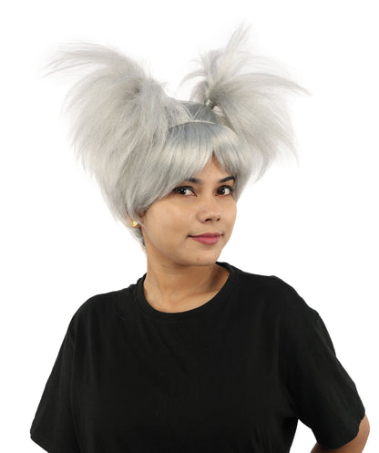 HPO Women’s 15-Inch Orange Spiky Troll Wig | Fun Animated Character | Bright and Bold Look for Halloween, Cosplay, and Themed Party