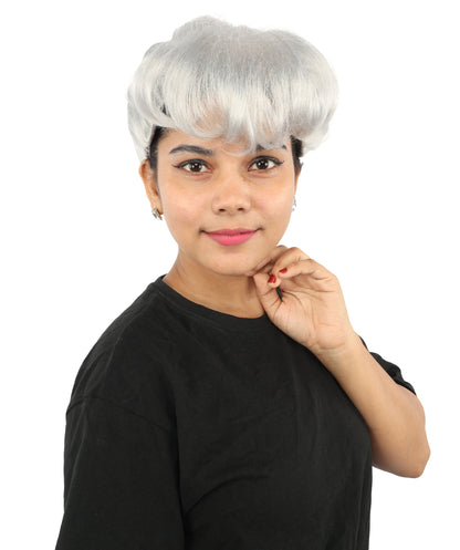 HPO Adult Women's Retro Pin-Up Wig | Multicolor Options, create of synthetic fiber, vintage curled bumper bangs with rolled back, breathable base | Party, Halloween, theater, drag, performance, costume events