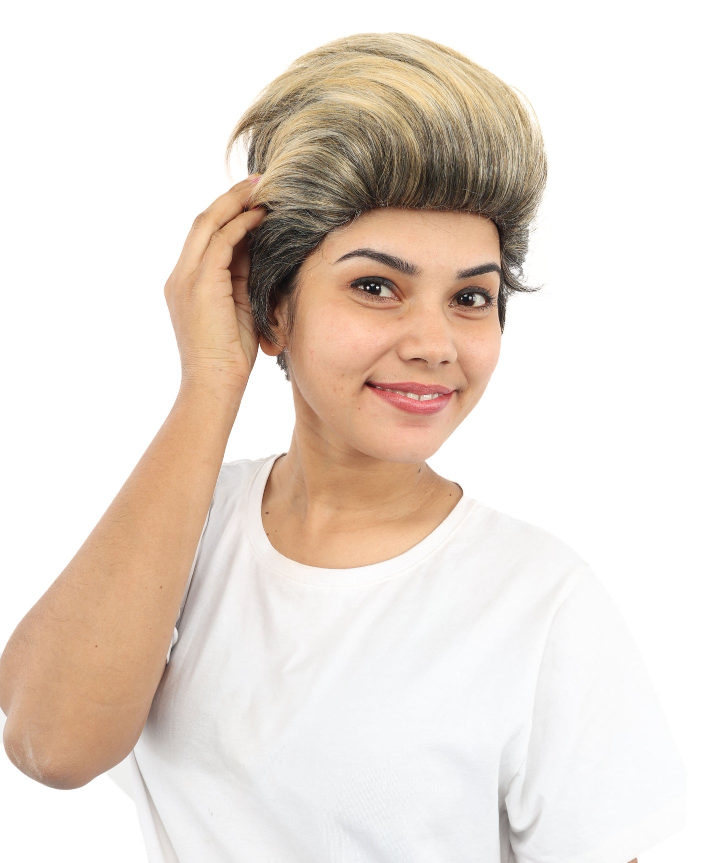 HPO Women's Short Blonde Pixie Cut Wig – Textured Layered Synthetic Hairstyle for Cosplay, Stage & Party Fashion