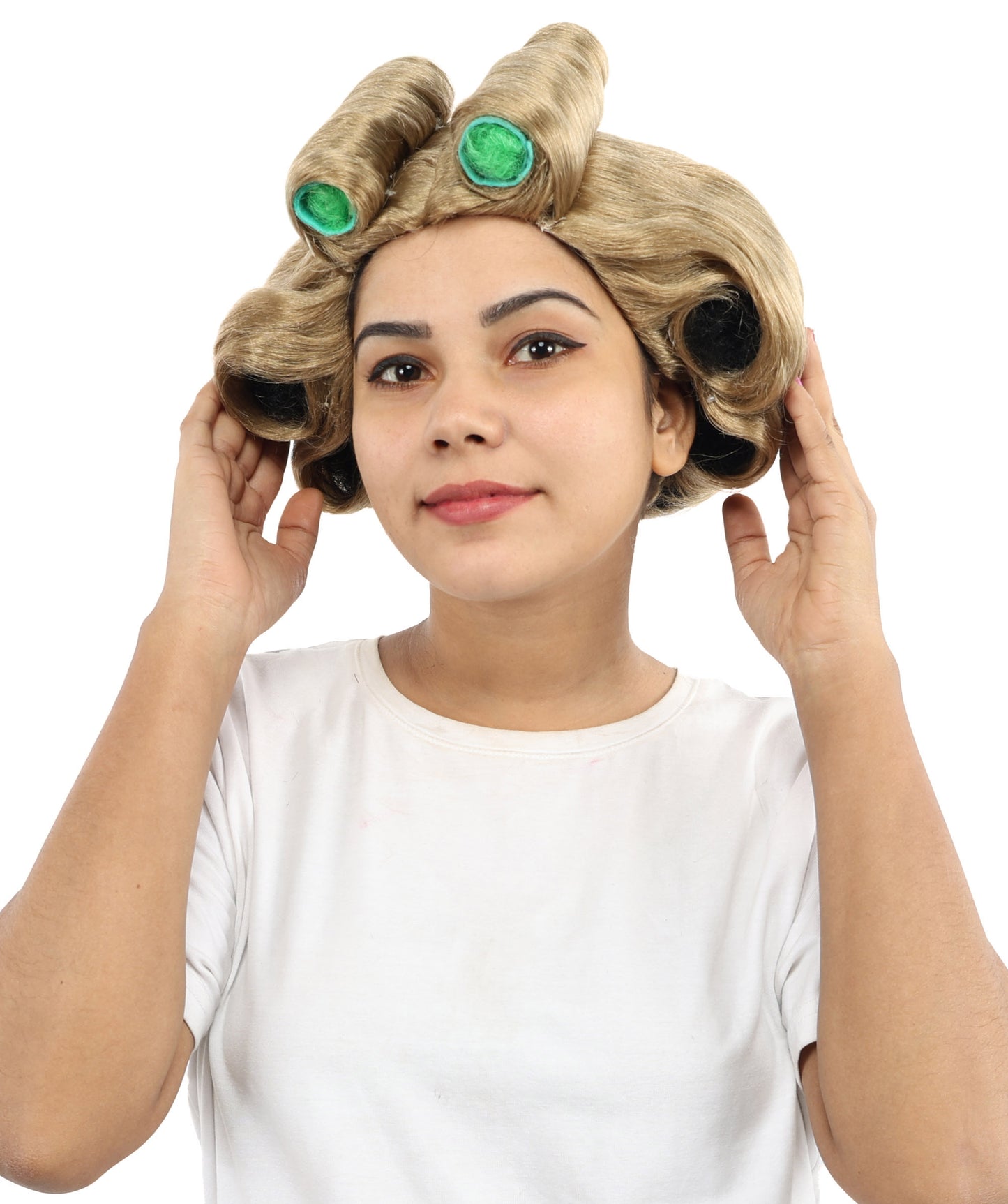 HPO Women’s Pop Diva Inspired Wig | Blonde with Large Defined Curls | Synthetic  Hairpiece for Cosplay, Halloween, Stage & Themed Parties
