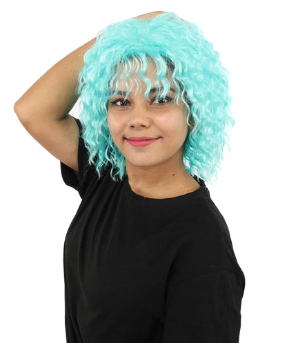 HPO Adult Women's Messy Teased Spiky Multicolor Wig | Curly Two-tone vibrant hue, create of synthetic fiber, extreme textured volume, breathable capless base | Party, Halloween, theater, drag, performance, costume events