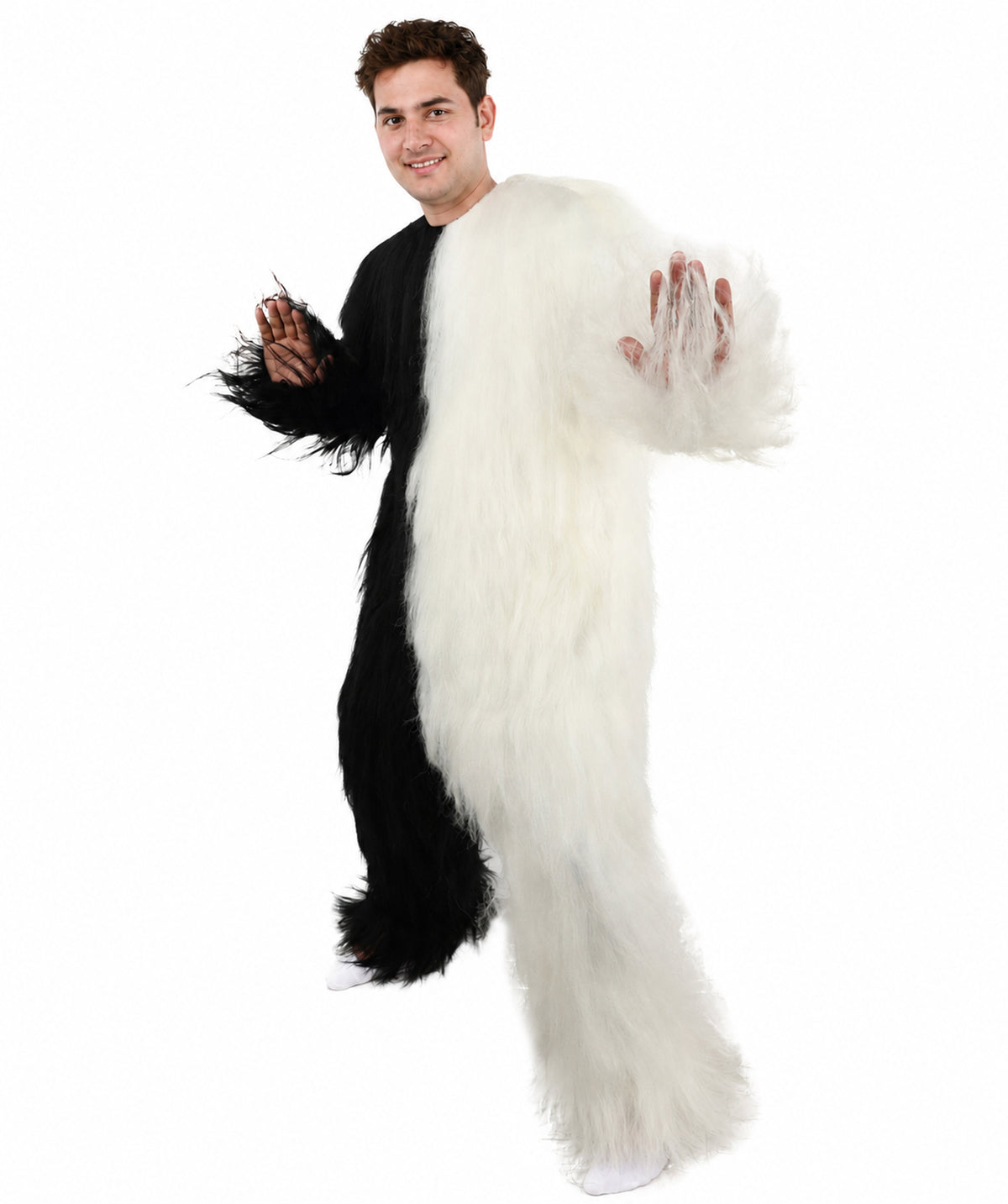HPO  Extreme Hairy Person Two Part Costume, Mask and Bundle Set - Full-Body Hair Suit Extra-Long Costume Wig for Halloween, Cosplay & Parties - Multiple Color Options
