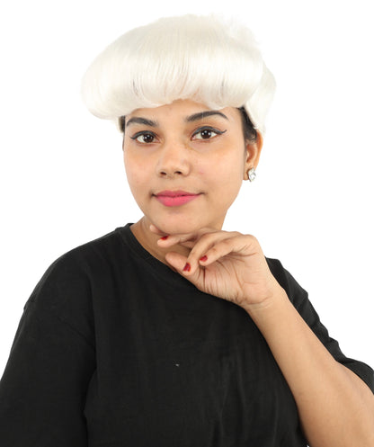 HPO Adult Women's Retro Pin-Up Wig | Multicolor Options, create of synthetic fiber, vintage curled bumper bangs with rolled back, breathable base | Party, Halloween, theater, drag, performance, costume events