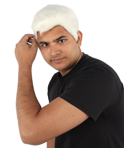 HPO Men's Side Swept Undercut Wig | Short Brown Texture with Tapered Sides, Heat Resistant Synthetic Fiber & Breathable Net | Halloween, Space Ranger Cosplay, Sci-Fi Theme Party & Roleplay