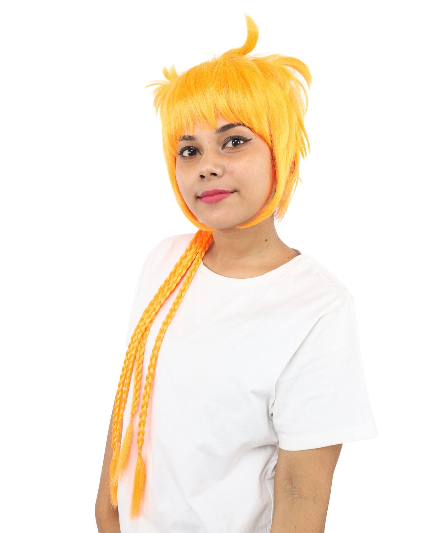 HPO Adult Women's Animal Ear Braided Wig | Multiple Color Options | Synthetic fiber, short bob with sculpted ears and long micro-braids, breathable base | Party, Halloween, theater, drag, performance, costume events