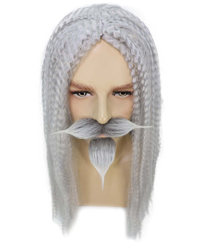 HPO Men's Curly Musketeer Wig Beard & Mustache Set | Multicolor Options | Halloween and Cosplay Wig | Flame-retardant Synthetic Fiber