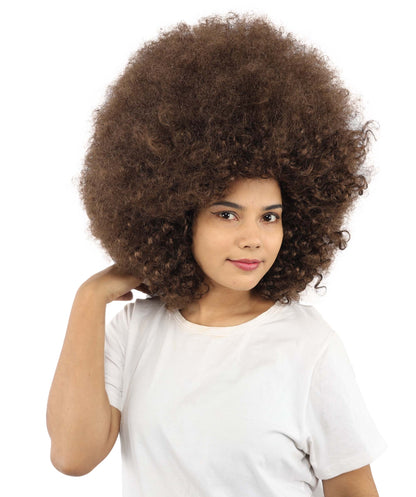 HPO Women's Giant White Glitter Afro Wig | Massive Puffy Sparkle Hair with Silver Sheen, Synthetic Fiber & Breathable Cap | Halloween, Troll Roleplay, 70s Disco Party, Theater & Funny Costume