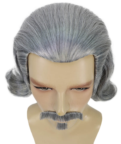 Men's Black Slick Back Dutch Van Der Linde Wig – Red Dead Redemption Inspired Costume Wig for Cosplay & Halloween – Realistic Long Curly Slick Back Hair Wig for Men