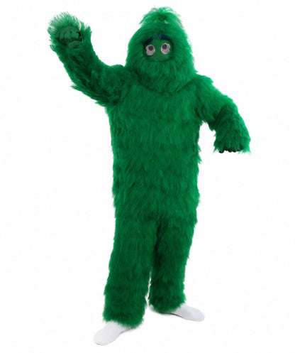 HPO Unisex Green Animal Fur Monster Costume Bundle – 75 Inch Full Outfit with Head Mask & Body Suit | Plush Mascot Style Costume for Halloween and Cosplay