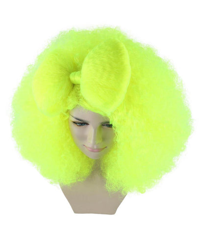 HPO Women's Jumbo Afro Small Bow Wigs Collections | Super Size Halloween Wigs | Premium Breathable Capless Cap