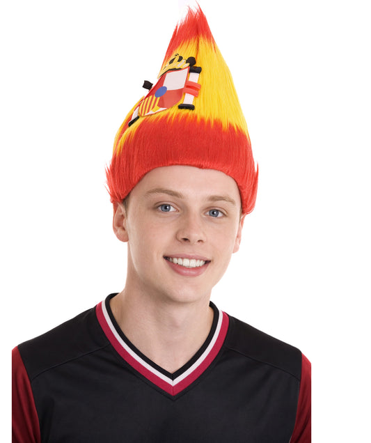 Spain Flag Sport Troll Wig | Red Yellow National Pride Wig | Premium Breathable Capless Cap