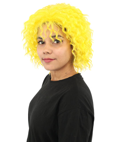 HPO Adult Women's Messy Teased Spiky Multicolor Wig | Curly Two-tone vibrant hue, create of synthetic fiber, extreme textured volume, breathable capless base | Party, Halloween, theater, drag, performance, costume events